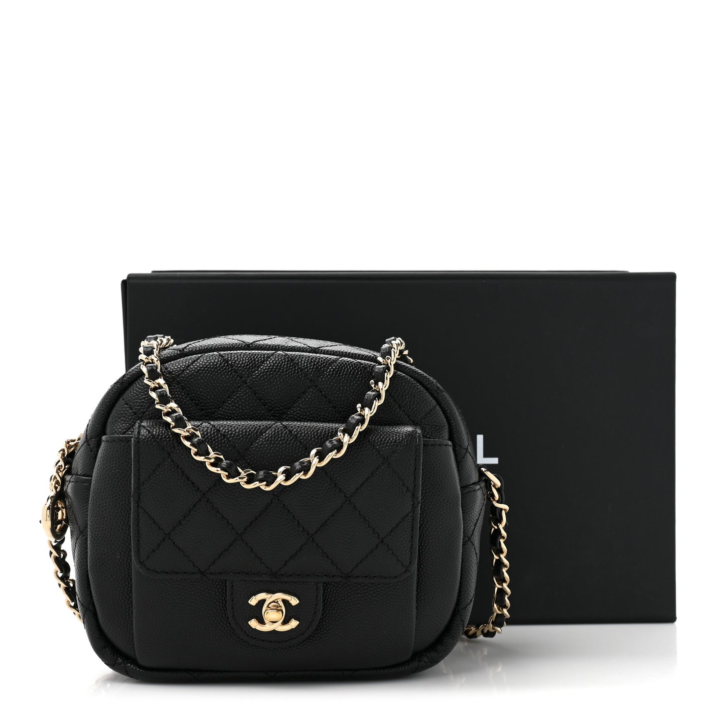 Caviar Quilted CC Day Camera Case Black