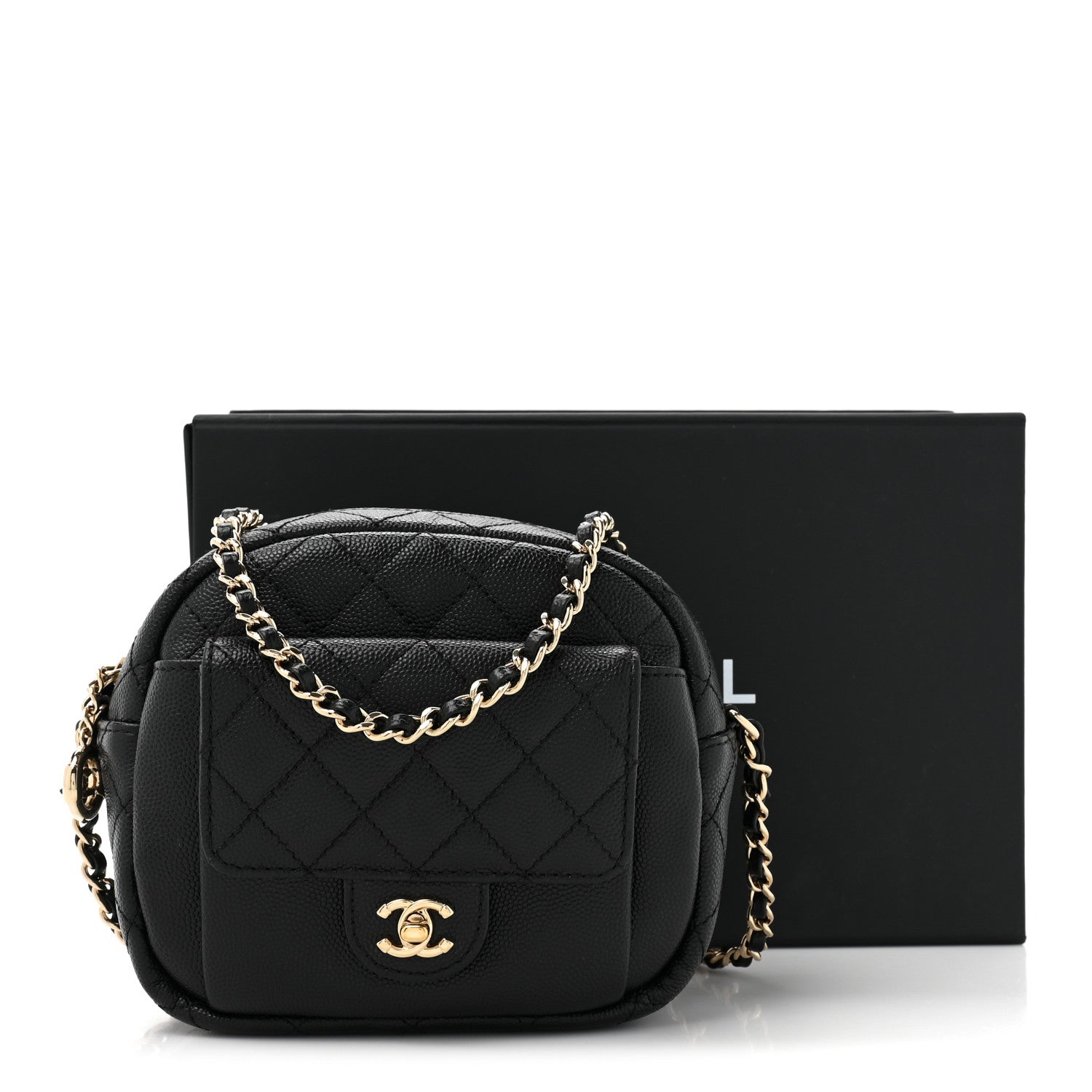 Chanel Caviar Quilted CC Day Camera Case Black 11 of 11