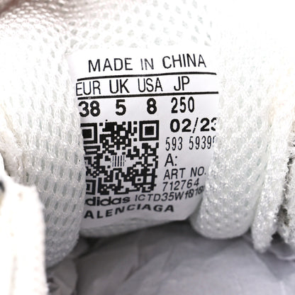Balenciaga X ADIDAS Fabric Mesh Womens Triple S Sneakers 38 White Black Light Grey Grey 8 of 9