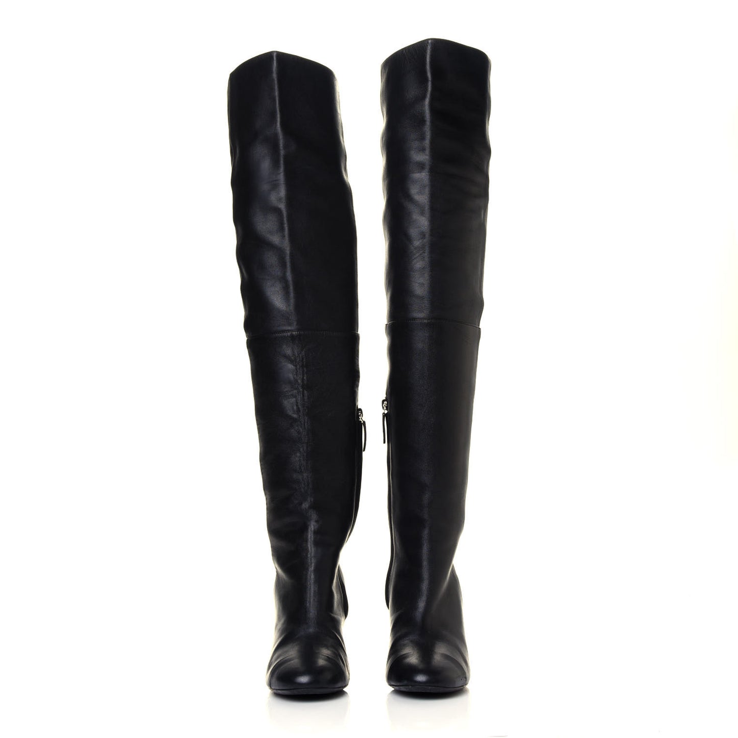 Calfskin CC Knee High Boots 37 Black