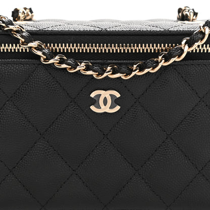 Chanel Caviar Quilted Small Vanity Case With Chain Black 14 of 21