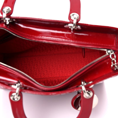 Christian Dior Patent Cannage Large Lady Dior Red 5 of 13