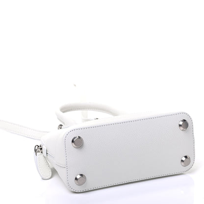 Balenciaga Grained Calfskin Logo XXS Ville Top Handle Bag White Fluo Pink 3 of 4
