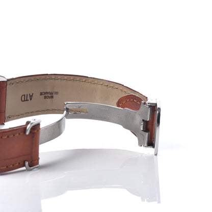 Cartier Stainless Steel Alligator 29mm Ronde Solo Quartz Watch Brown 9 of 10