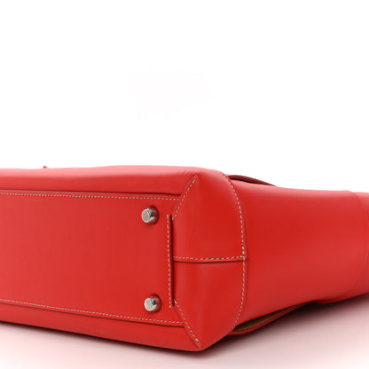 Bottega Veneta French Calfskin Maxi Intrecciato Medium Arco Red 9 of 10