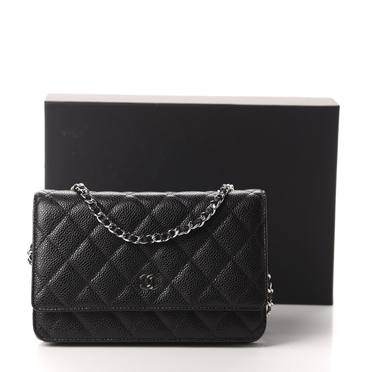 Caviar Quilted Wallet On Chain WOC Black