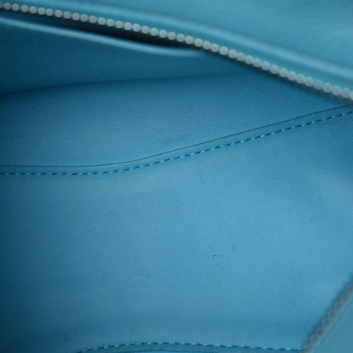 Grained Calfskin Neo Classic Silver Hardware Mini City Azur