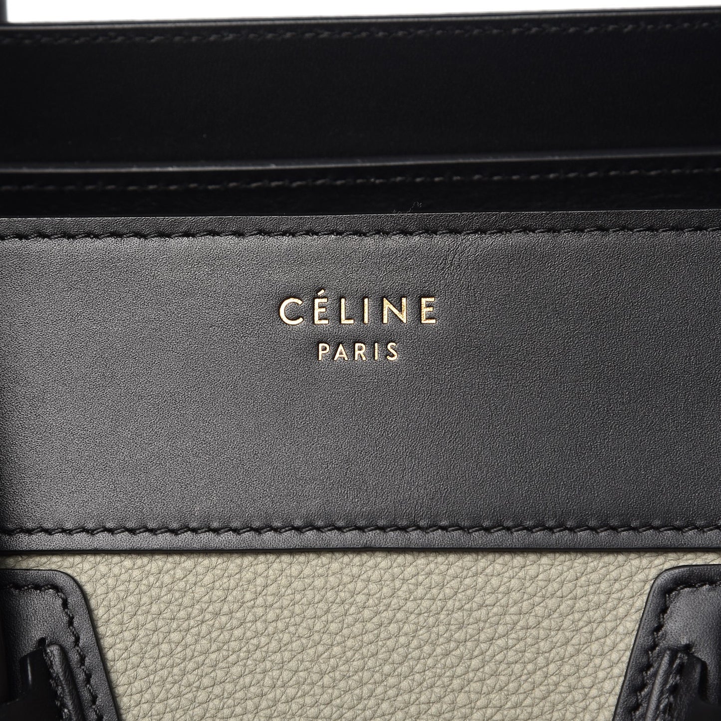 Baby Grained Calfskin Suede Mini Tri-Color Luggage Stone