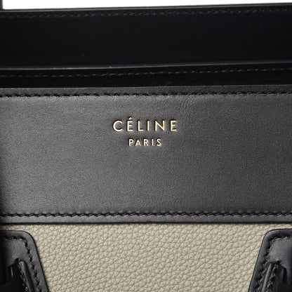 Celine Baby Grained Calfskin Suede Mini Tri-Color Luggage Stone 8 of 11