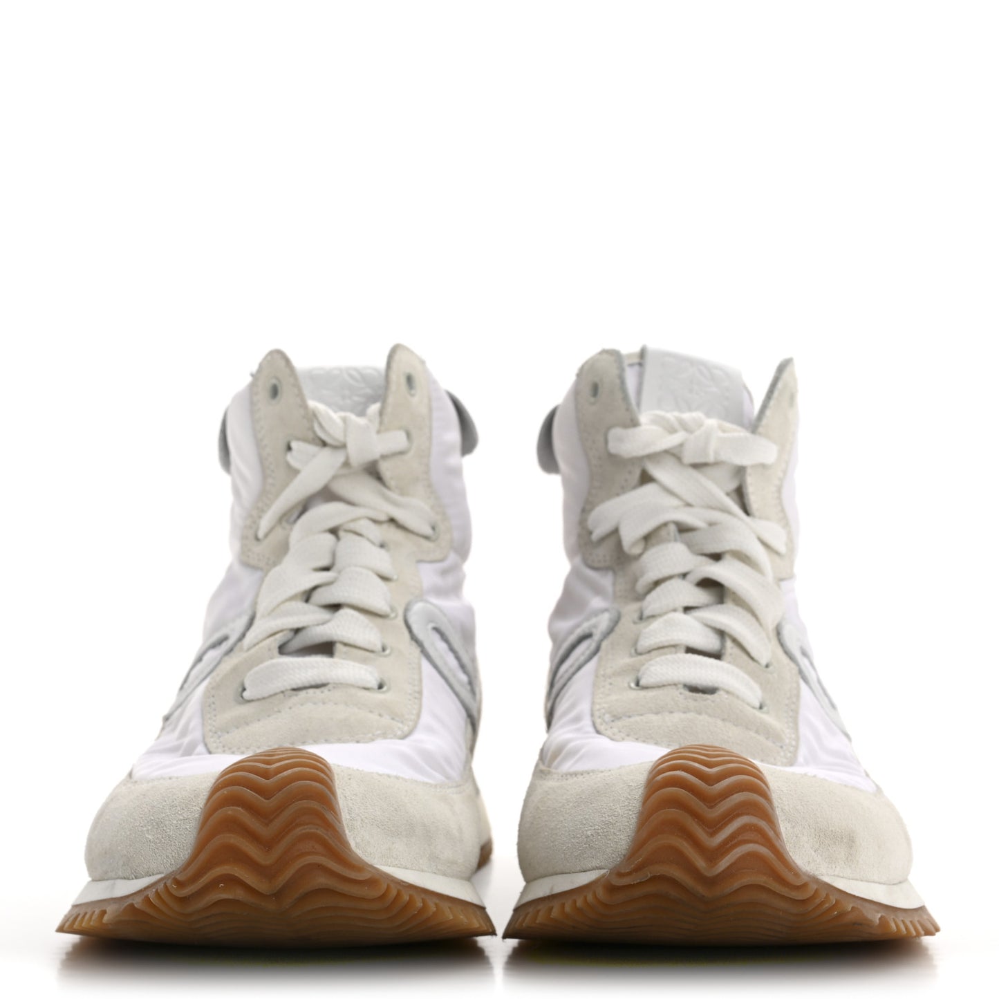 Nylon Suede Flow Retro Runner High Top Sneakers 37 White