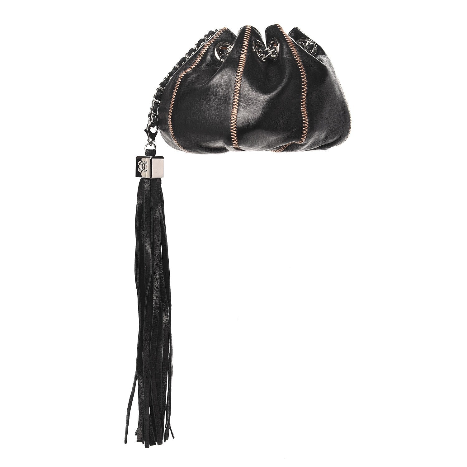 Chanel Lambskin Satin Reversible Mini Sac Cordon Black 1 of 12