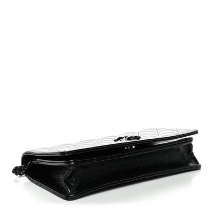 Chanel Shiny Lambskin Flap Clutch With Chain So Black 4 of 11