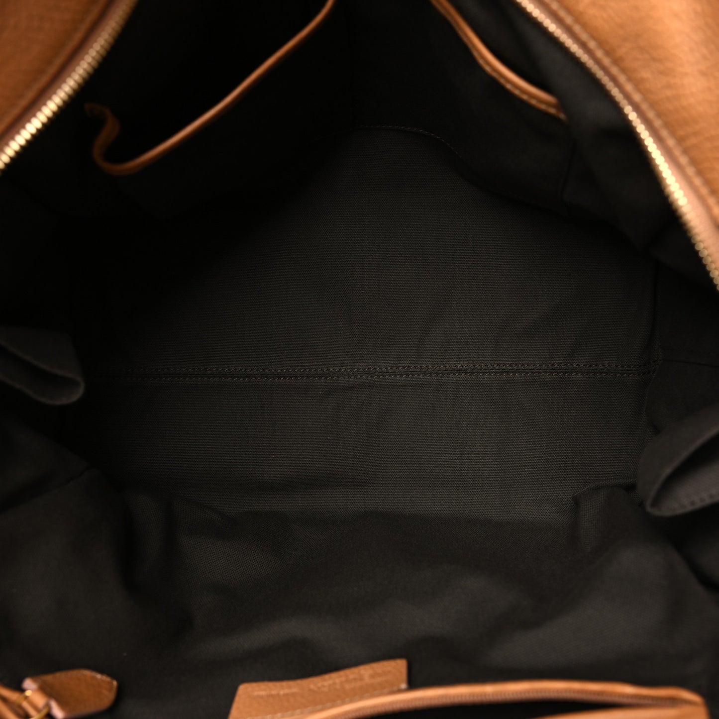Pebbled Calfskin Large Skull Padlock Zip Around Tote Cognac