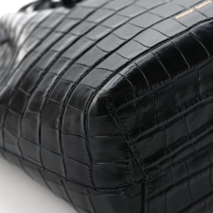 Mansur Gavriel Crocodile Embossed Bucket Bag Black 9 of 12