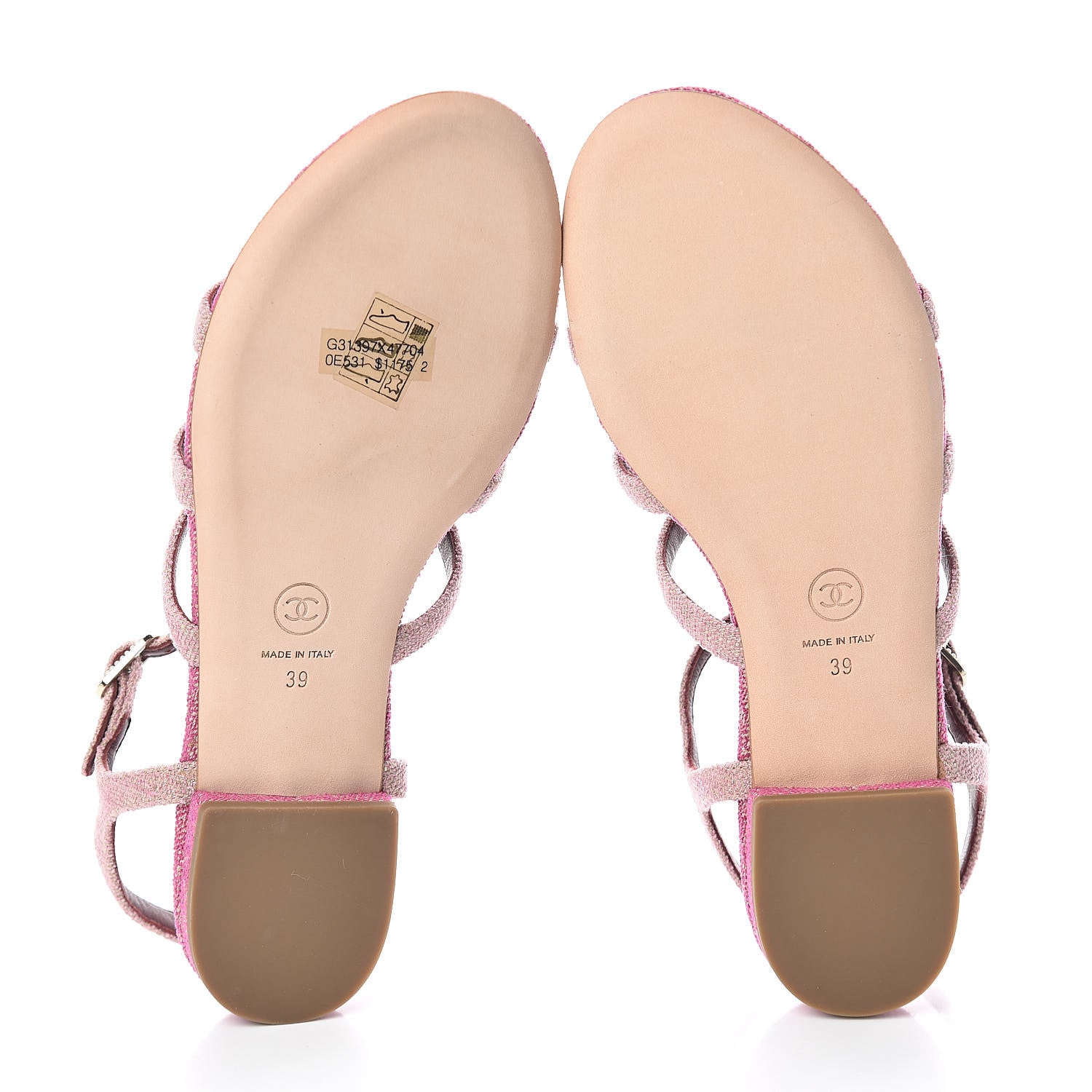 Chanel Fabric Embellished Sandals 39 Pink 7 of 7