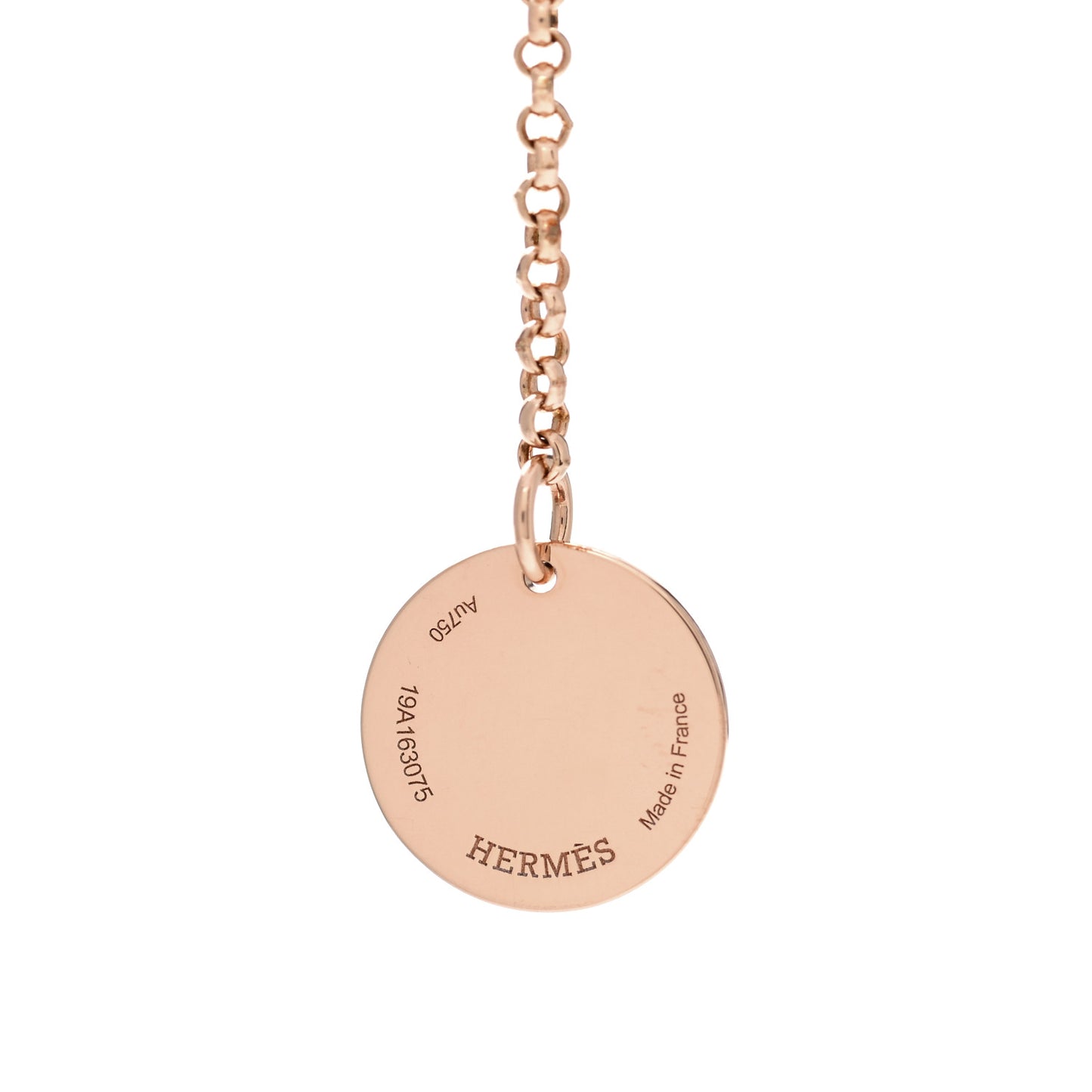 18K Rose Gold Diamond PM Ex-Libris Pendant Necklace