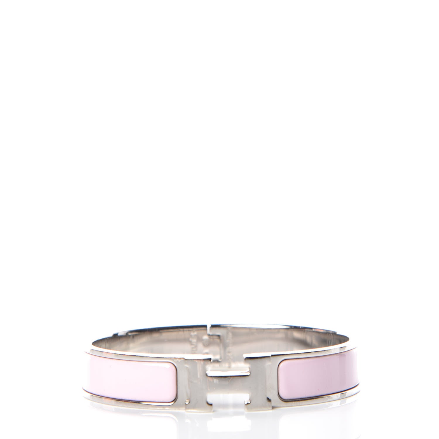 Hermes Enamel Narrow Clic Clac H Bracelet GM Rose Candeur 1 of 7