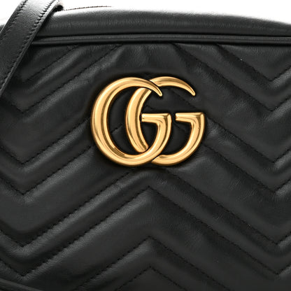 Gucci Calfskin Matelasse Small GG Marmont Chain Shoulder Bag Black 8 of 9