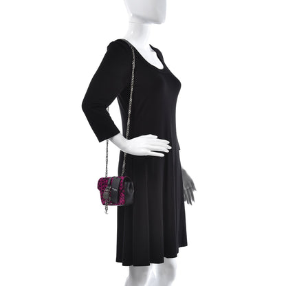 Saint Laurent Pony Hair Calfskin Monogram Leopard Print Baby Punk Chain Bag Purple 2 of 9