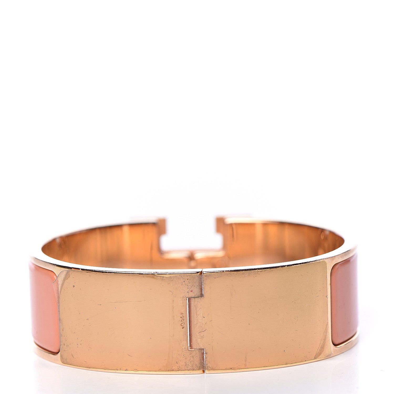 Hermes Enamel Wide Clic Clac H Bracelet GM Rose Saumon 3 of 6