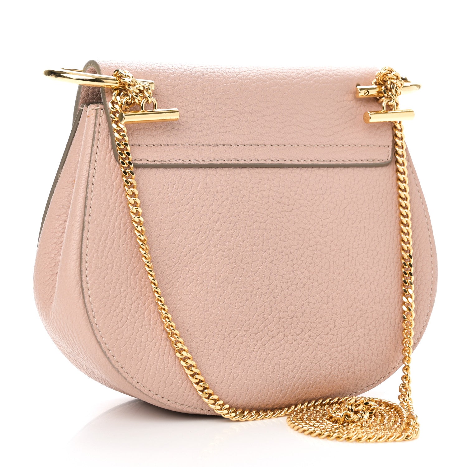 Chloe Grained Lambskin Mini Drew Shoulder Bag Cement Pink 3 of 9