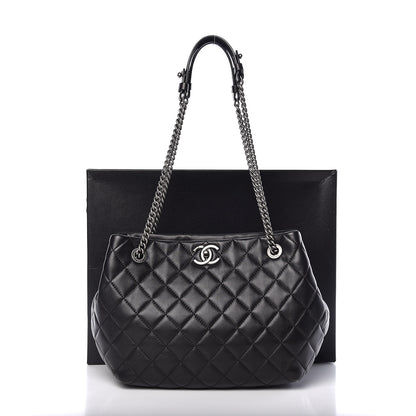 Chanel Lambskin Quilted Accordion Tote Black 10 of 10