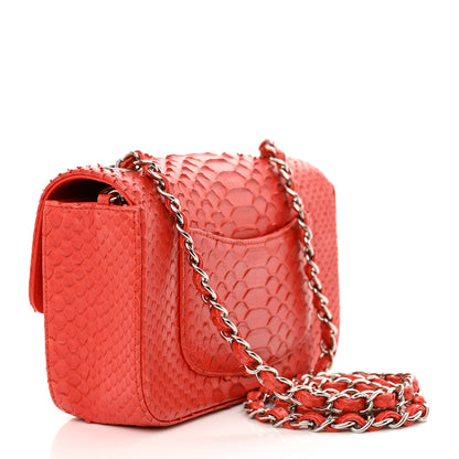 Chanel Snakeskin Mini Rectangular Flap Red 3 of 11