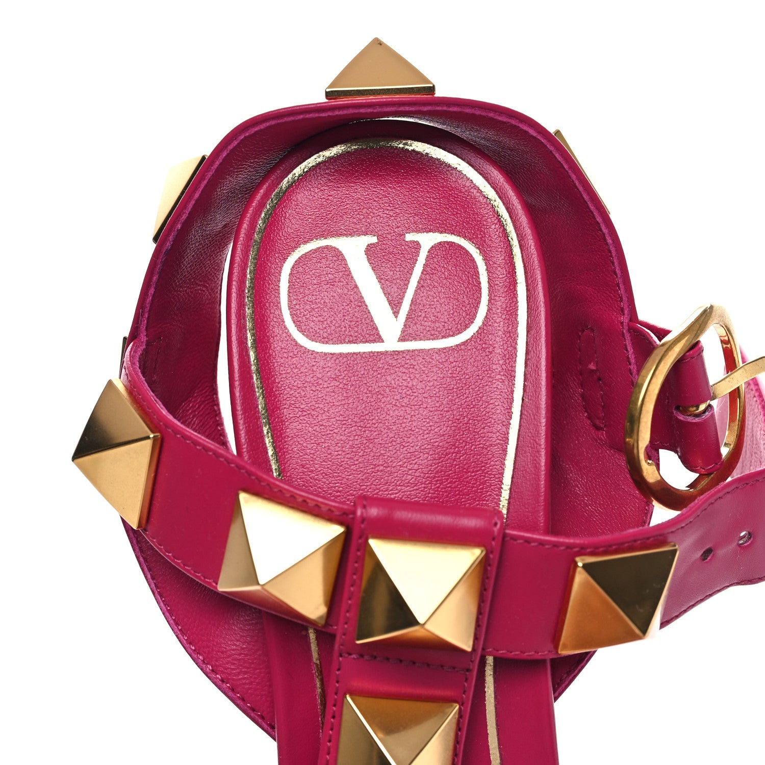Valentino Garavani Calfskin Roman Stud T-Strap 90mm Sandals 38 Blossom 7 of 11