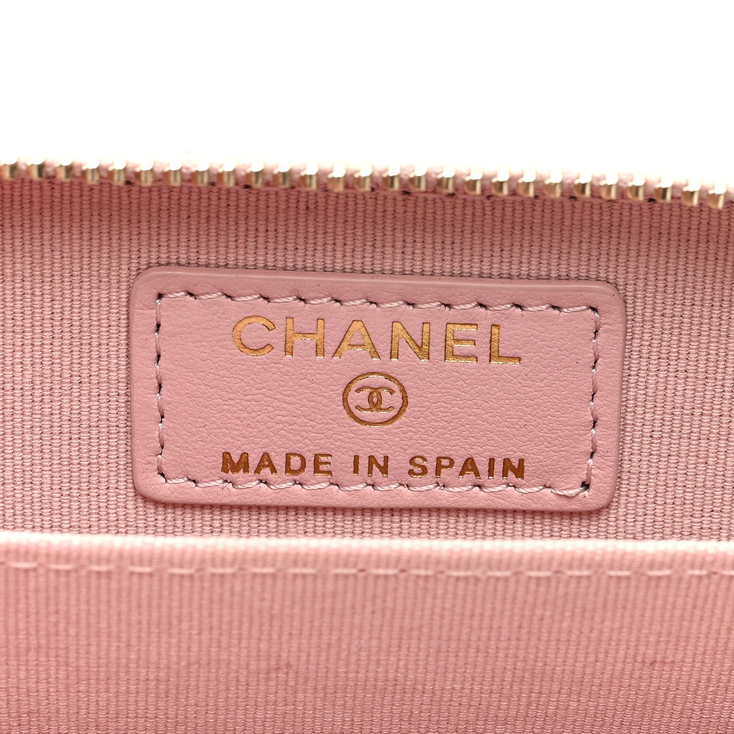 Caviar Quilted Zip Coin Purse Light Pink