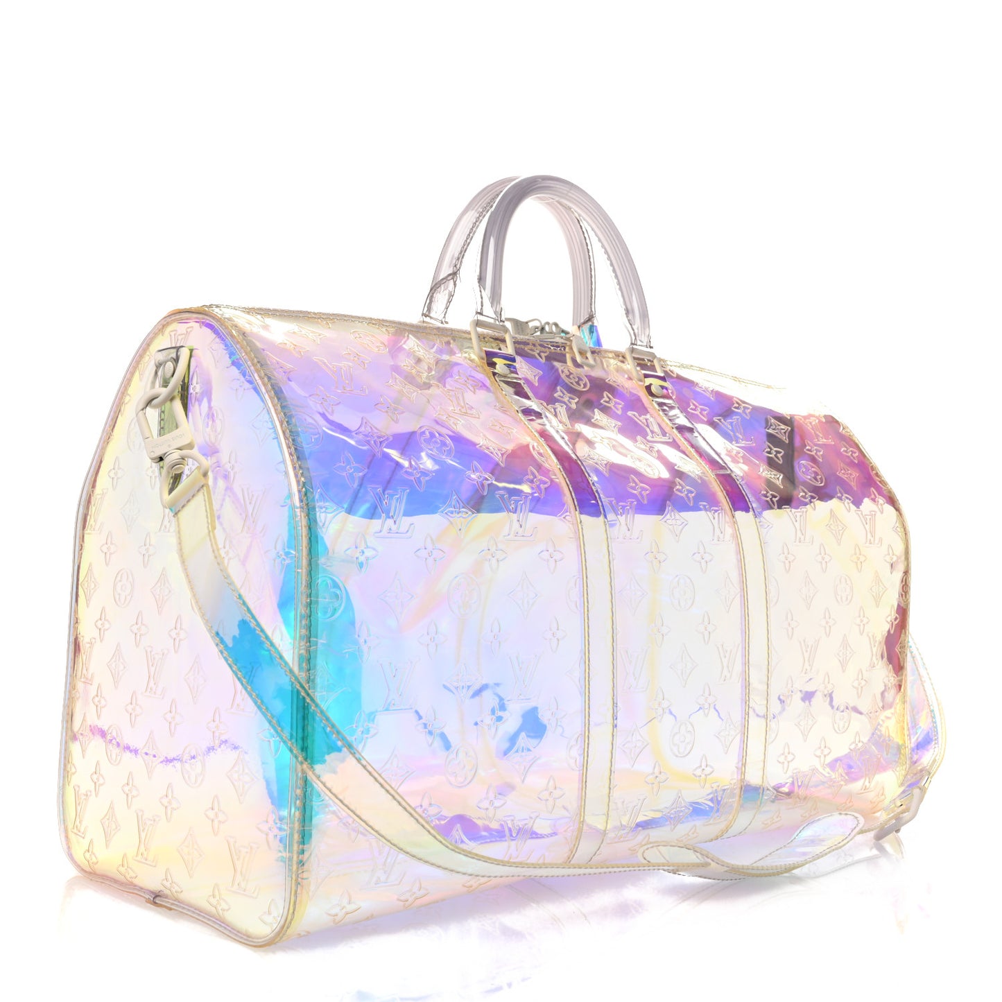 PVC Monogram Keepall Bandouliere 50 Iridescent Prism