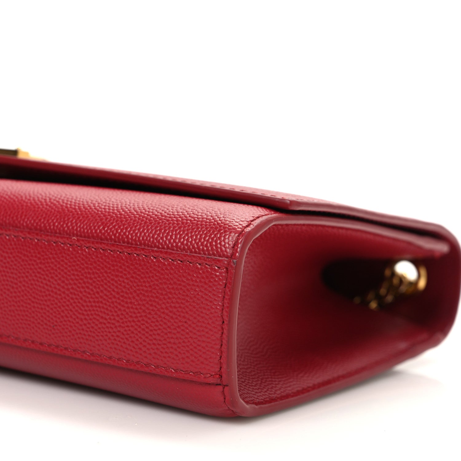 Saint Laurent Grain De Poudre Medium Monogram Kate Satchel Red 10 of 12