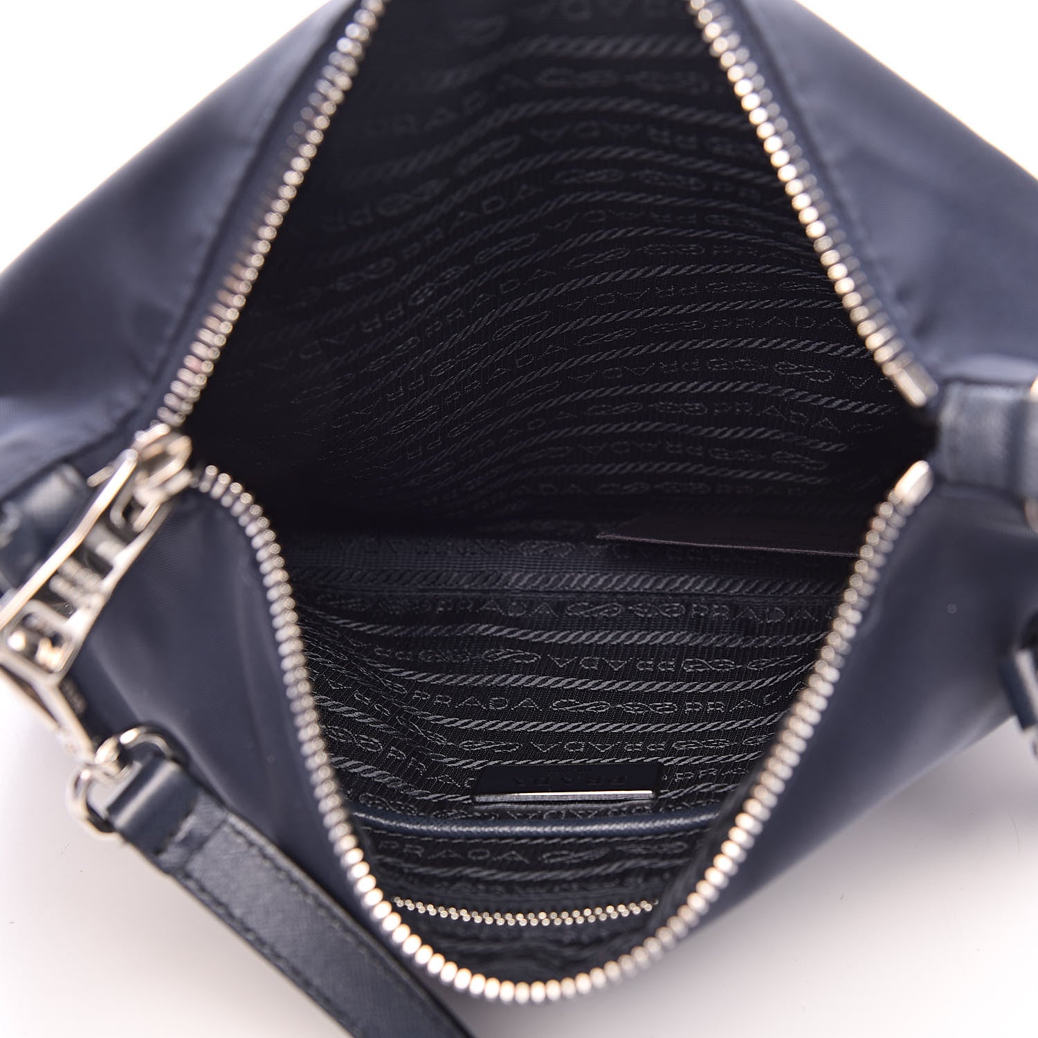 Prada Tessuto Nylon Saffiano Crossbody Bag Baltico 5 of 10