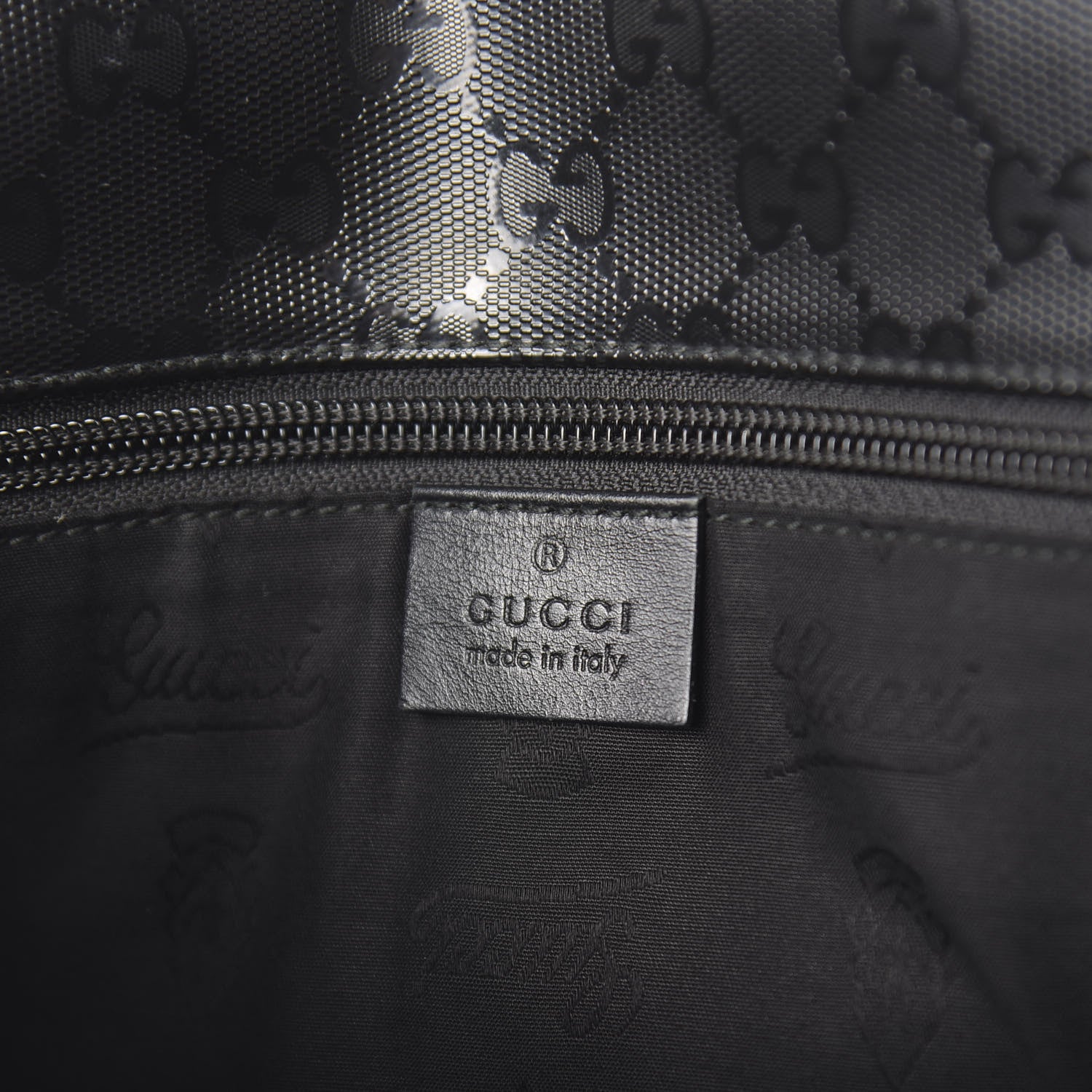 Gucci Imprime Monogram Medium Double Buckle Flap Messenger Bag Black 7 of 9