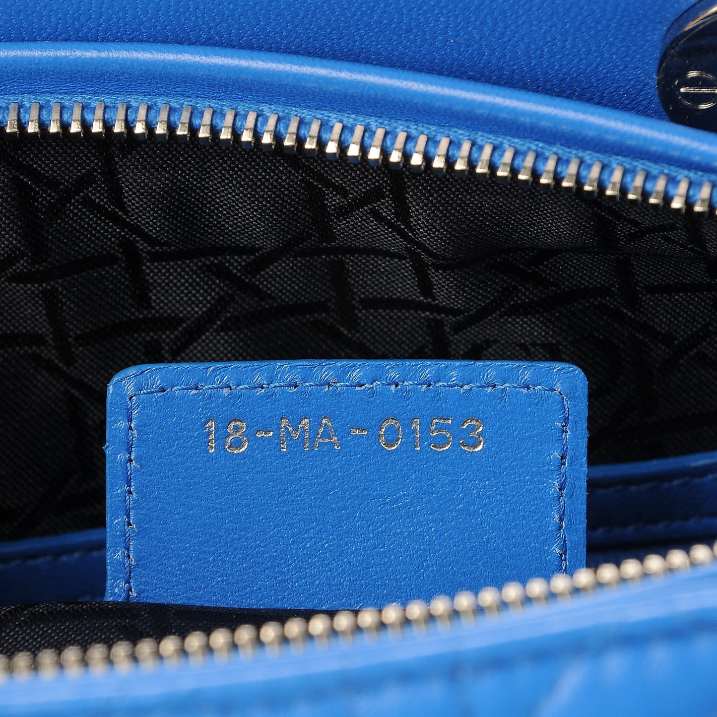 Lambskin Cannage Large Lady Dior Blue Persan