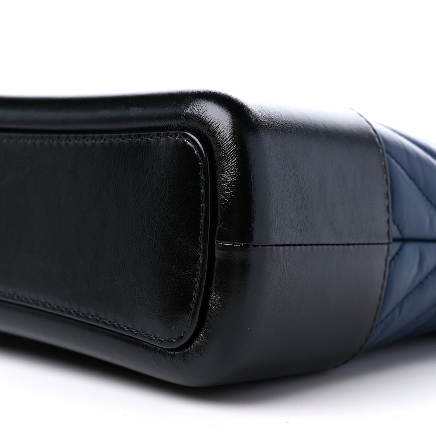 Aged Calfskin Chevron Quilted Medium Gabrielle Hobo Navy Black