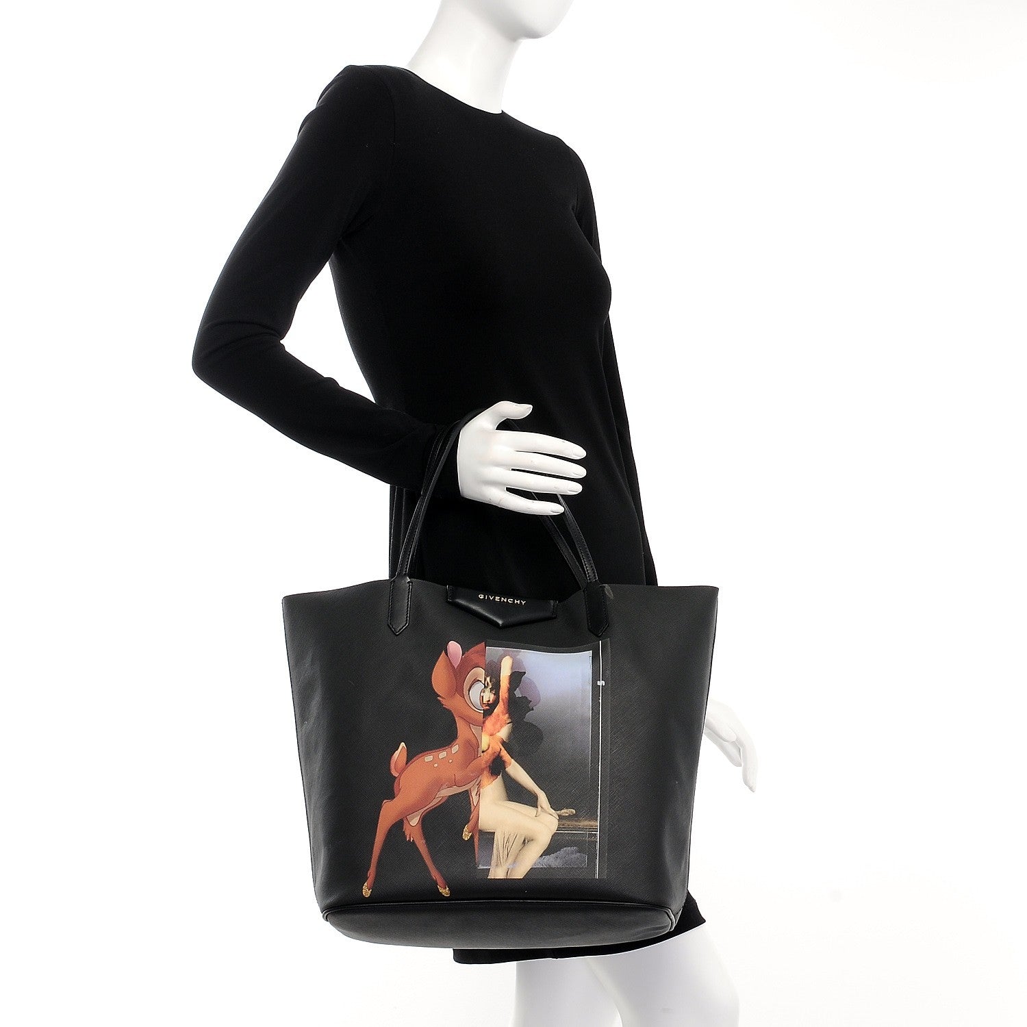 Givenchy Textured Coated Canvas Bambi Print Medium Antigona Tote 2 of 11