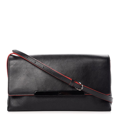 Christian Louboutin Calfskin Rougissime Flap Crossbody Clutch Black 3 of 10