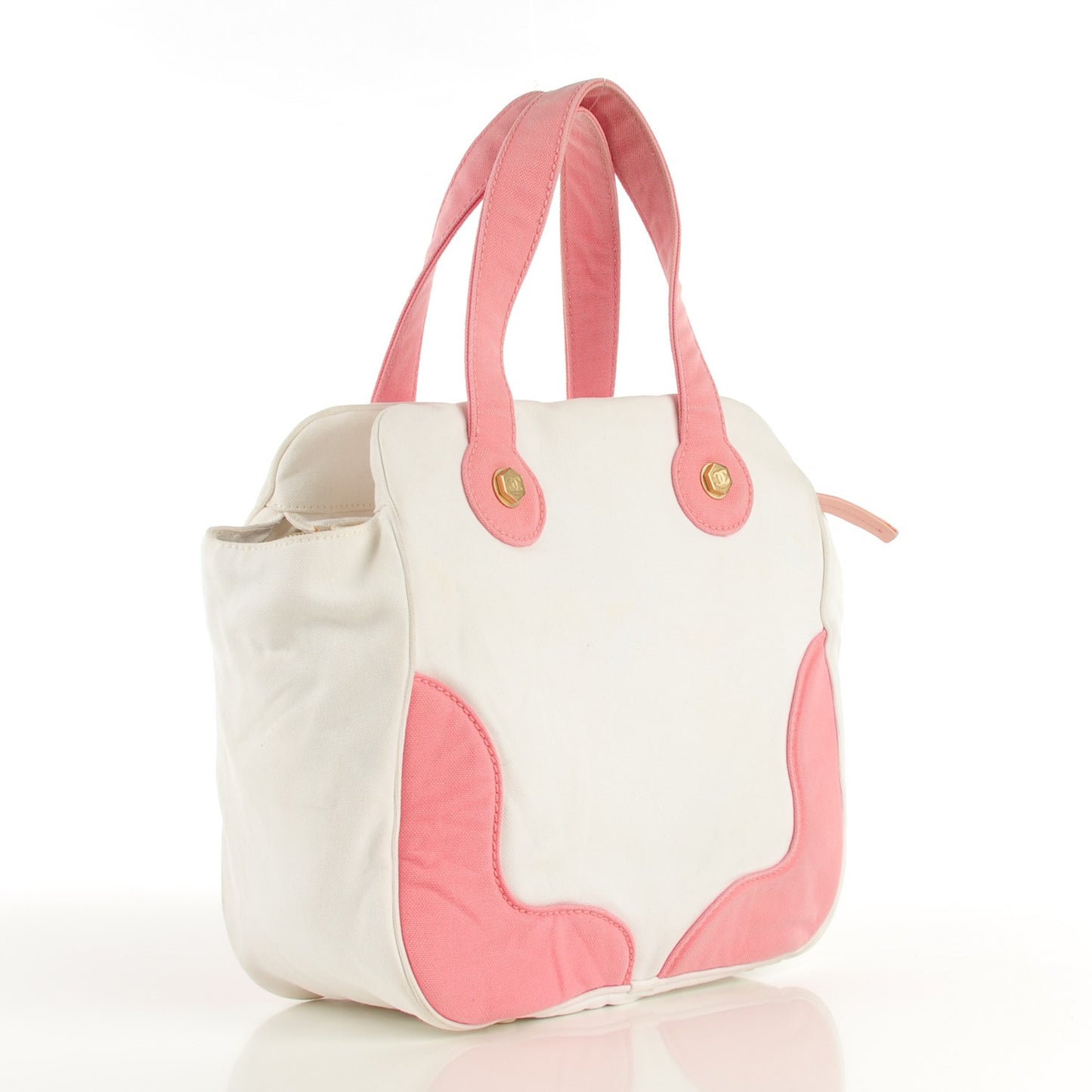 Canvas CC Handbag White Pink