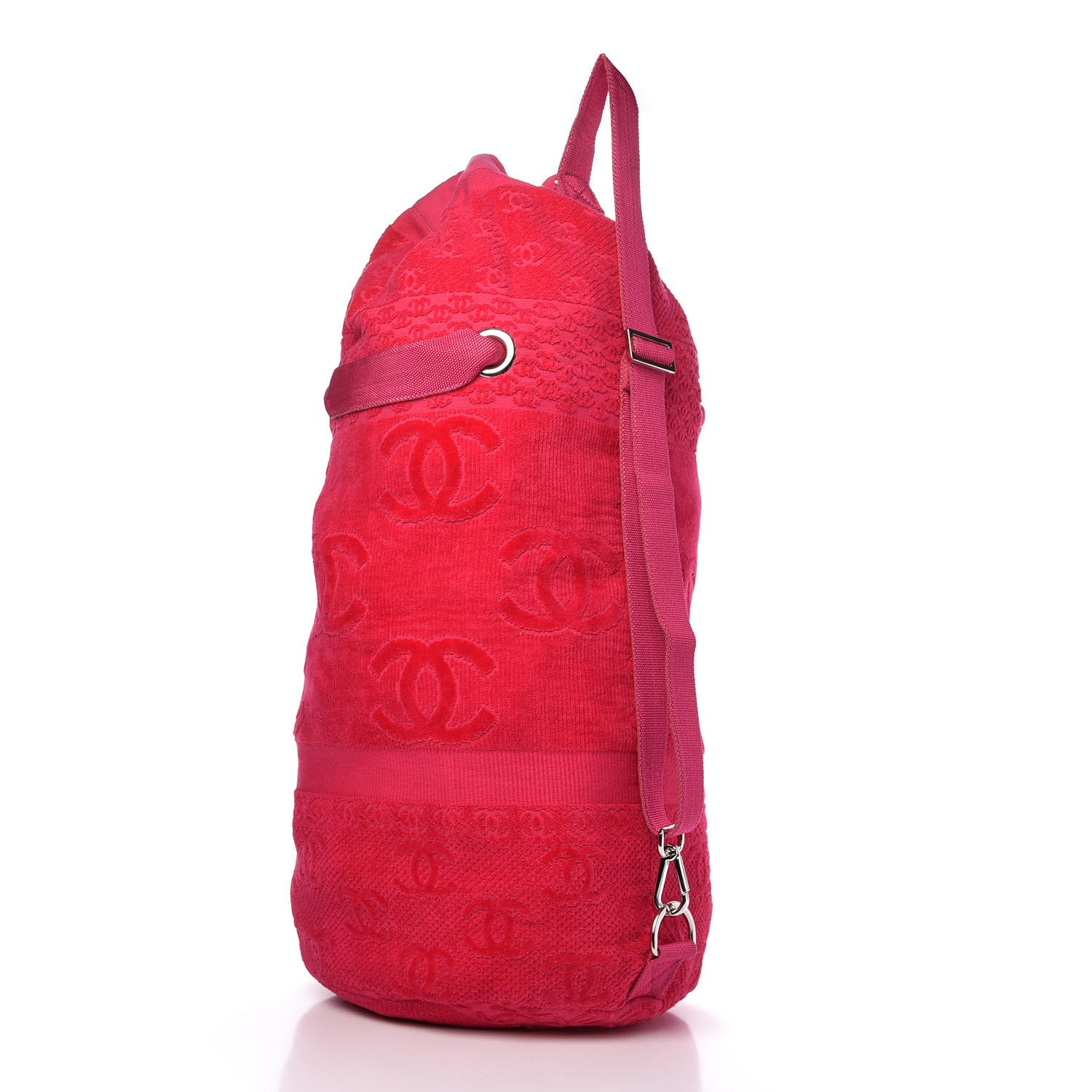 Chanel Terry Cotton CC Drawstring Backpack Pink 3 of 8