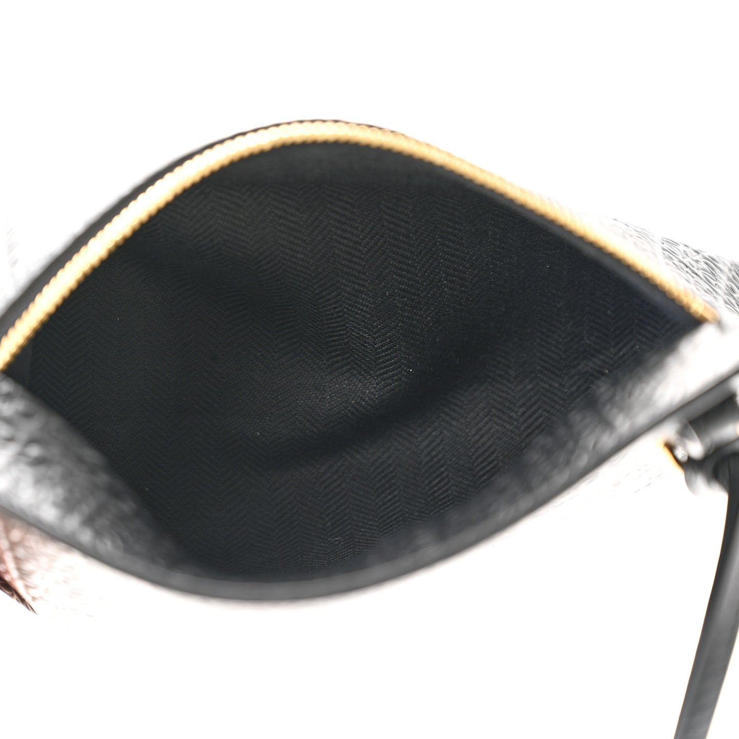 Calfskin Embossed Mini Repeat T Pouch Black