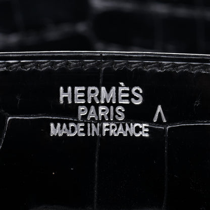 Hermes Shiny Porosus Crocodile Birkin 35 Black 22 of 32