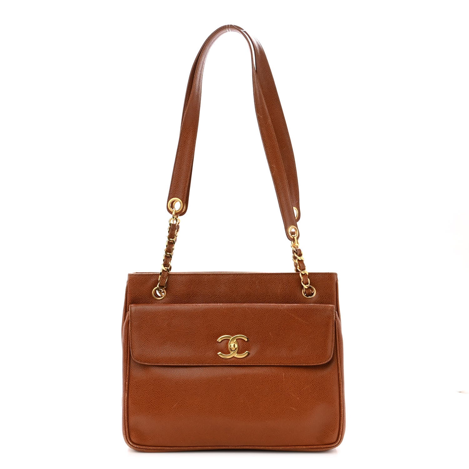 Chanel Caviar Flap Shoulder Bag Brown 1 of 15