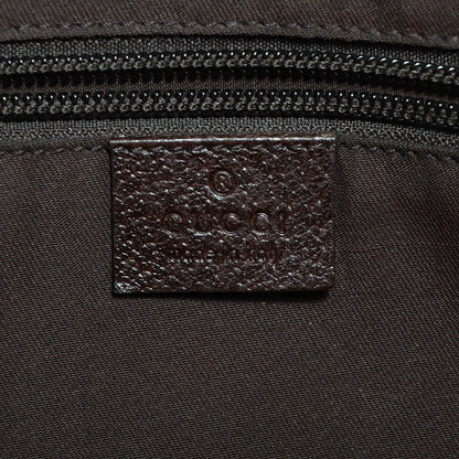 Gucci Monogram Web Medium Half Moon Hobo Dark Brown 6 of 7