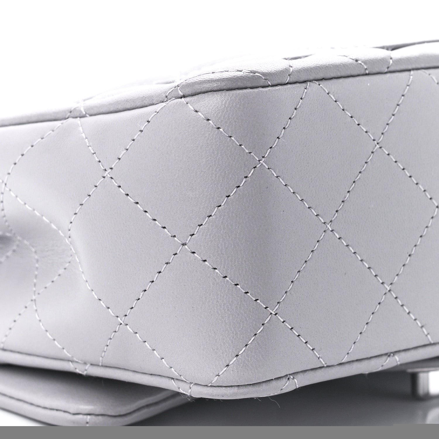 Chanel Lambskin Quilted Mini Rectangular Flap Grey 11 of 13