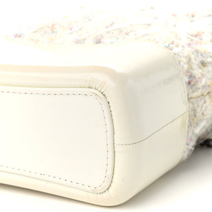 Chanel Tweed PVC Patent Chevron Quilted Medium Gabrielle Hobo White 9 of 15