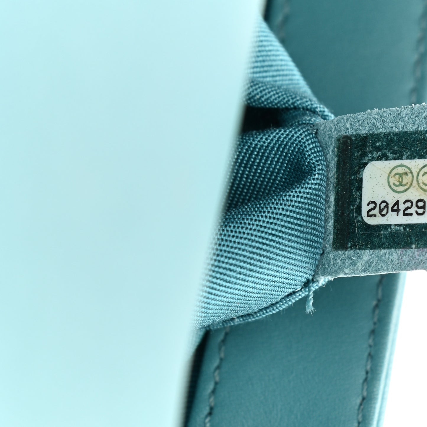 Calfskin Quilted Small Boy Flap Turquoise
