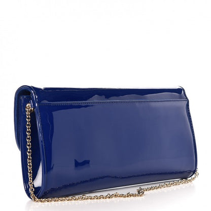 Christian Louboutin Patent Riviera Clutch Neptune 3 of 7