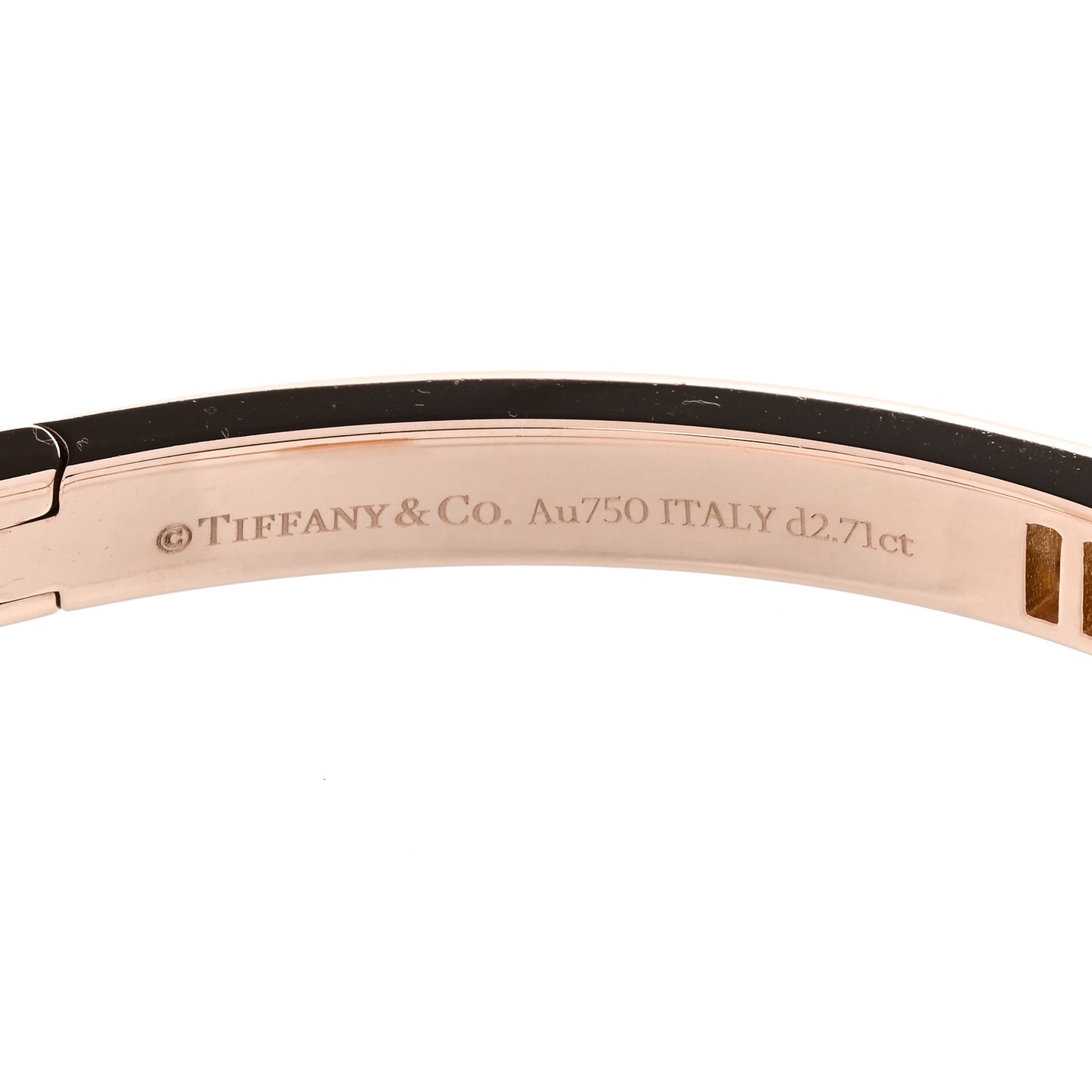 18K Rose Gold Diamond T T1 Wide Baguette Hinged Bracelet