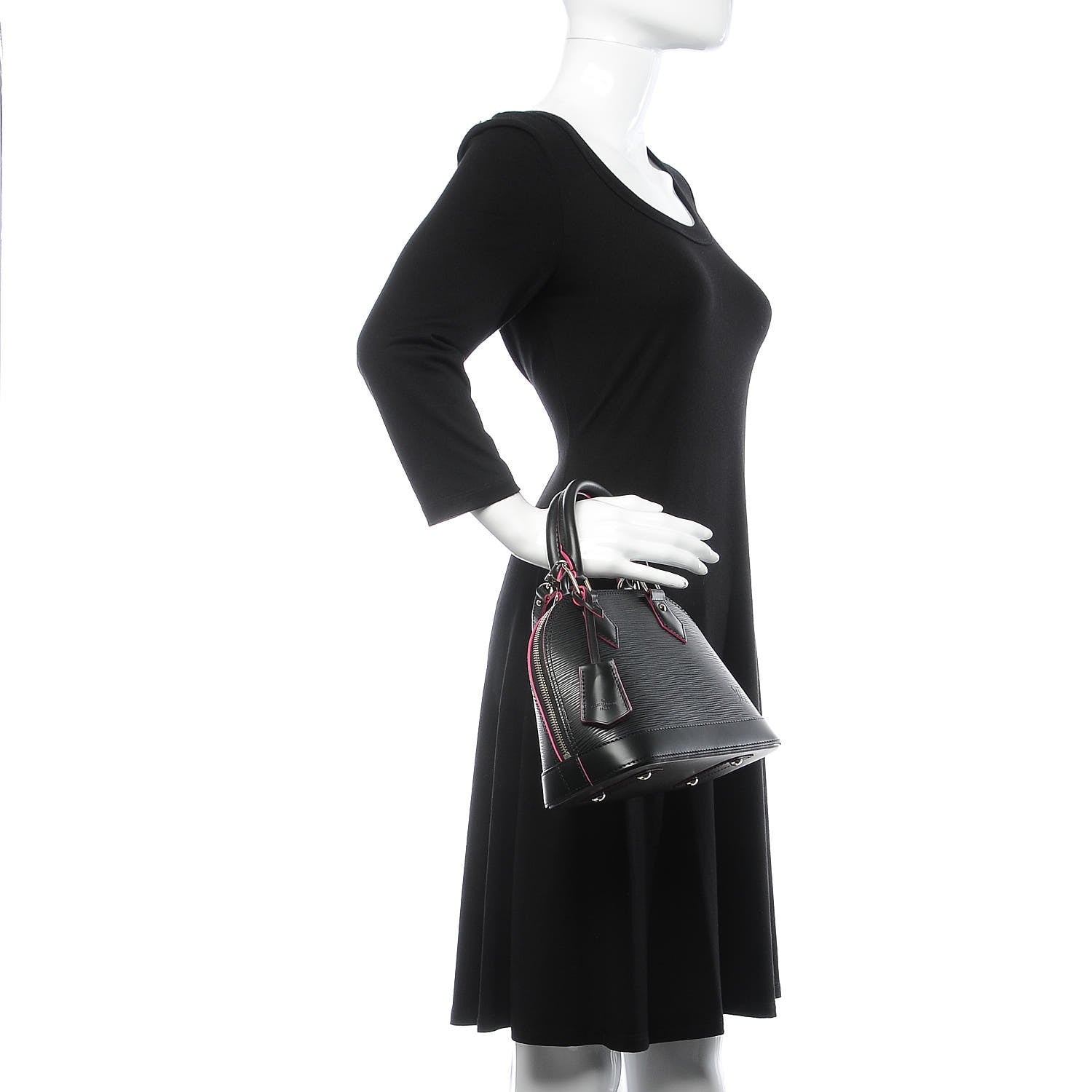 Louis Vuitton Epi Alma BB Black Hot Pink 3 of 8