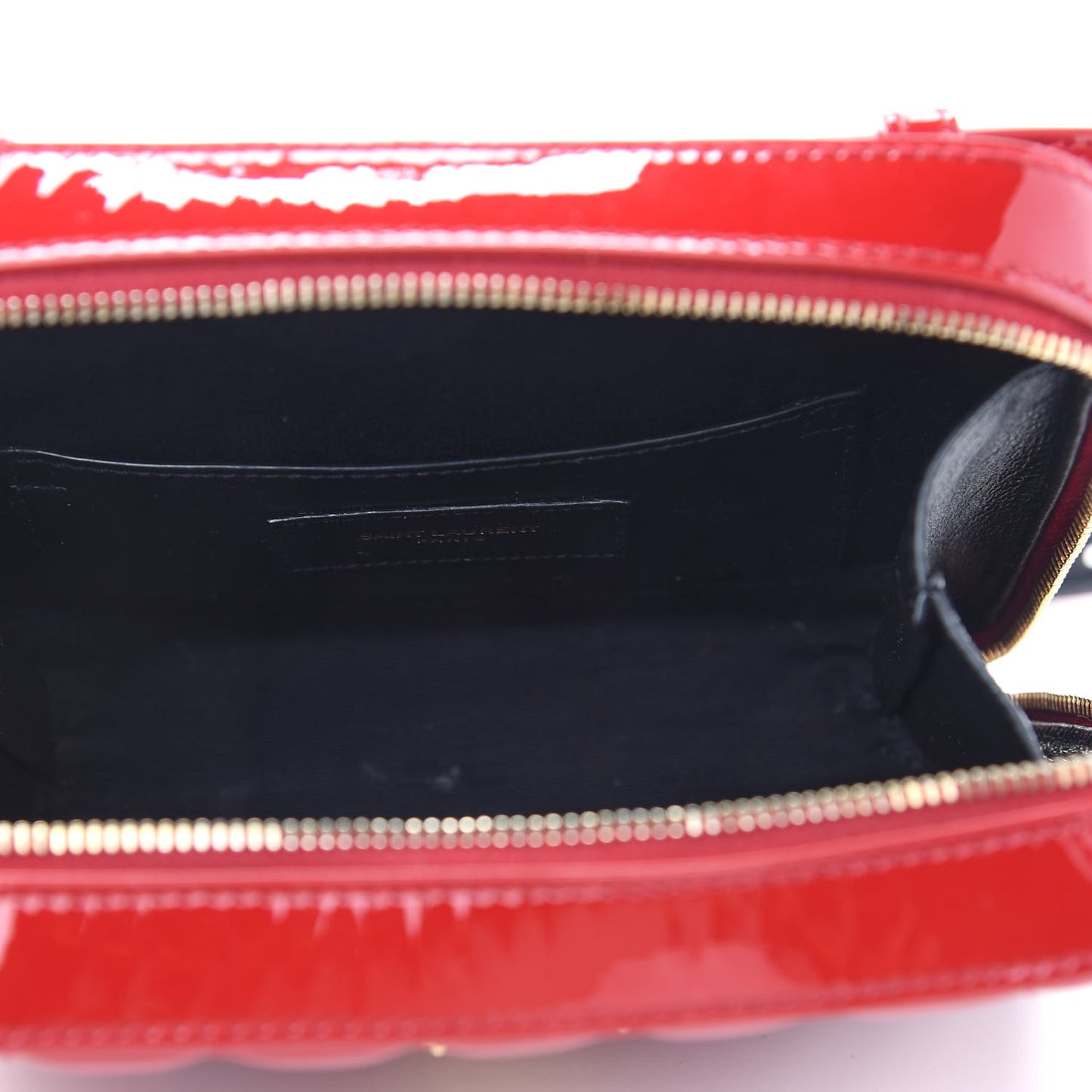 Patent Matelasse Vicky Monogram Belt Bag Red